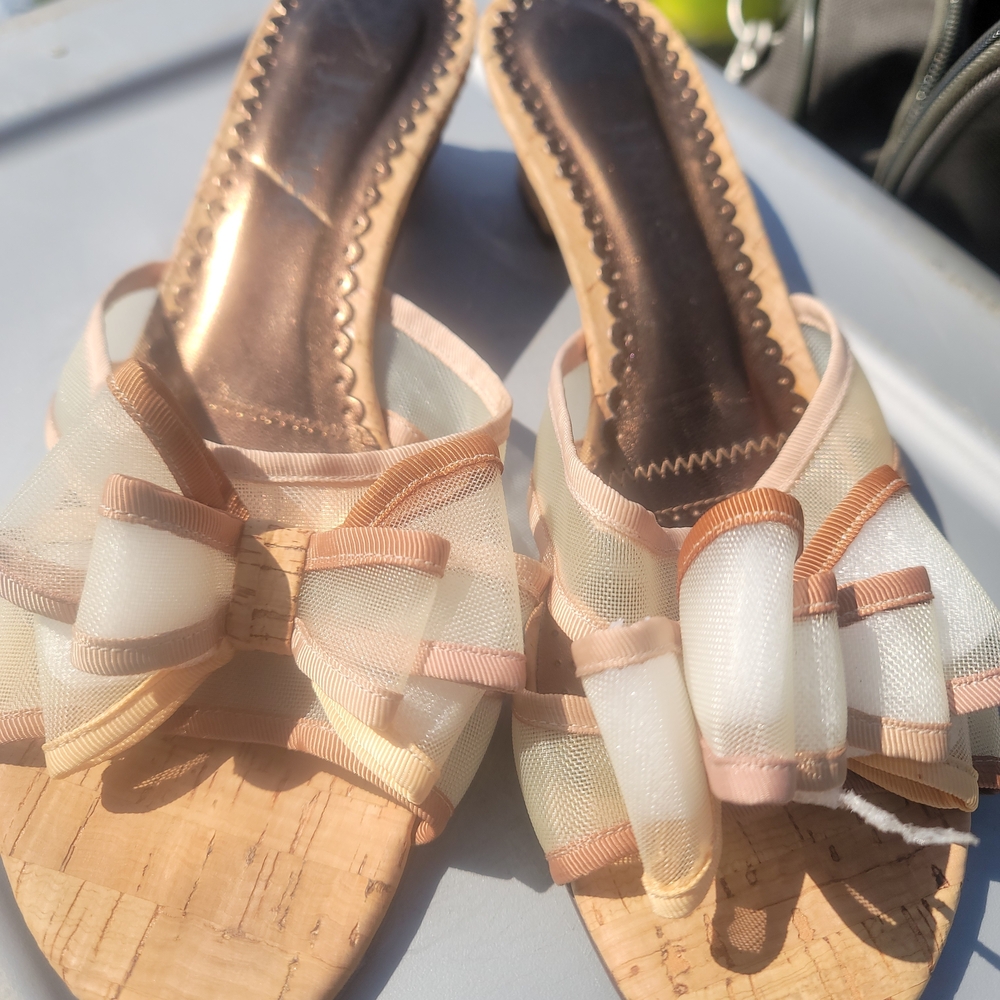 Women’s Beige Bow Slide Sandals By J. Renee